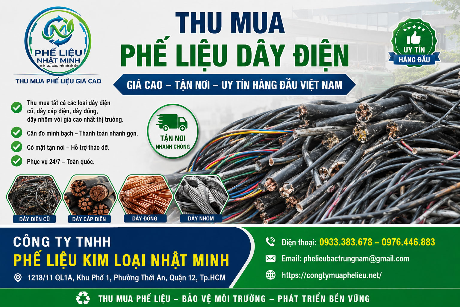Thu mua phế liệu dây điện tại Nhật Minh