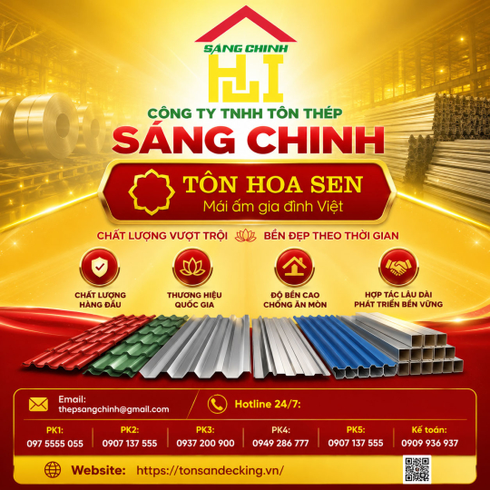 Đại lý tôn hoa sen tại Kiên Giang - Sáng Chinh STEEL