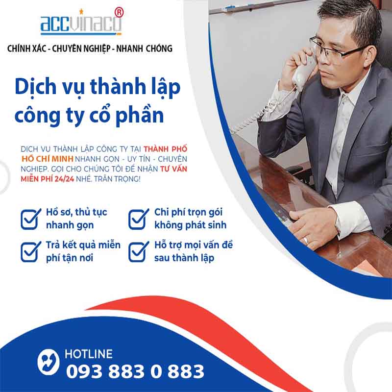 Thành lập công ty cổ phần trọn gói - Báo giá mới nhất | ACCVINACO