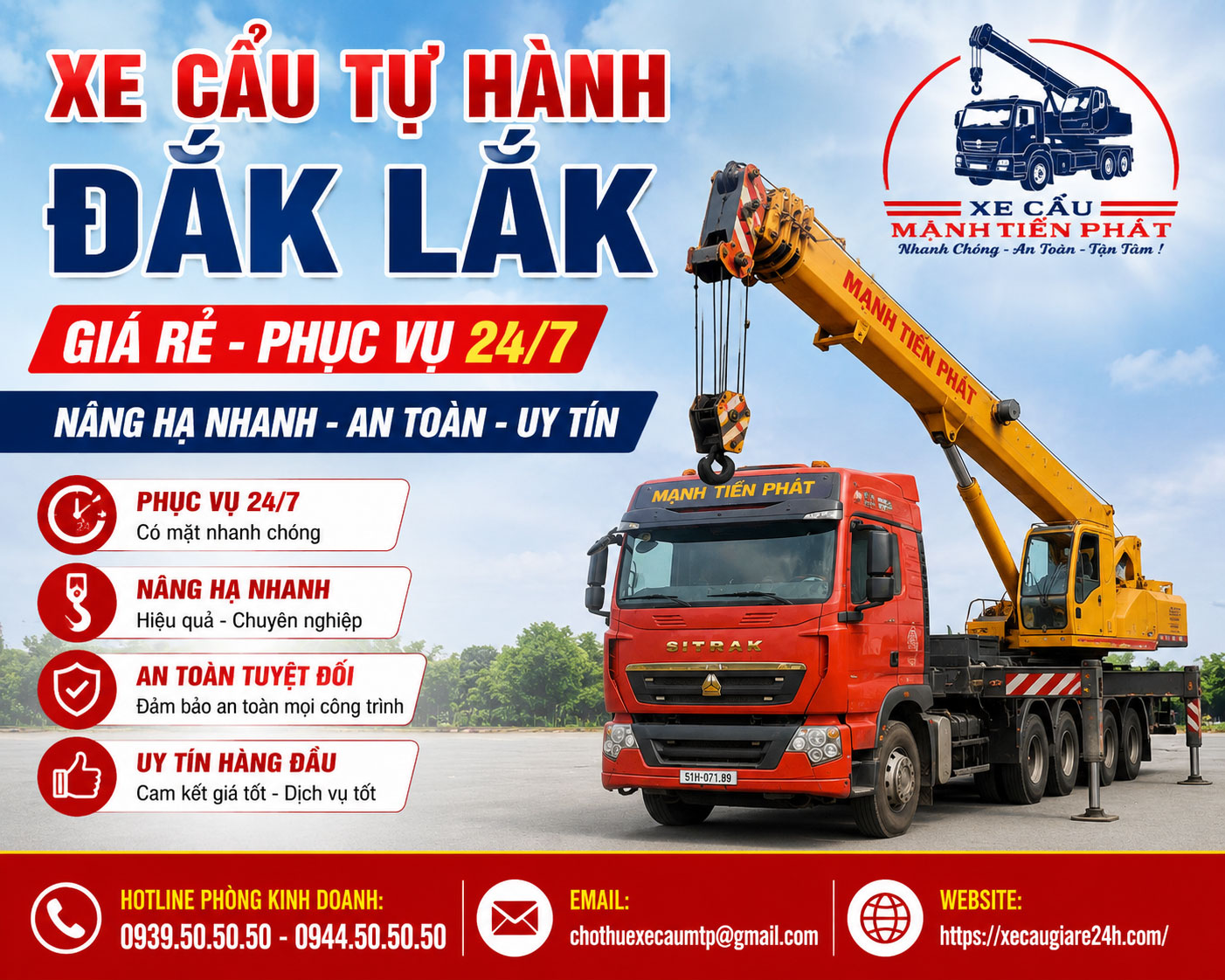 Xe Cẩu Tự Hành Đắk Lắk Giá Rẻ Phục Vụ 24 7 Nâng Hạ Nhanh An Toàn Uy Tín