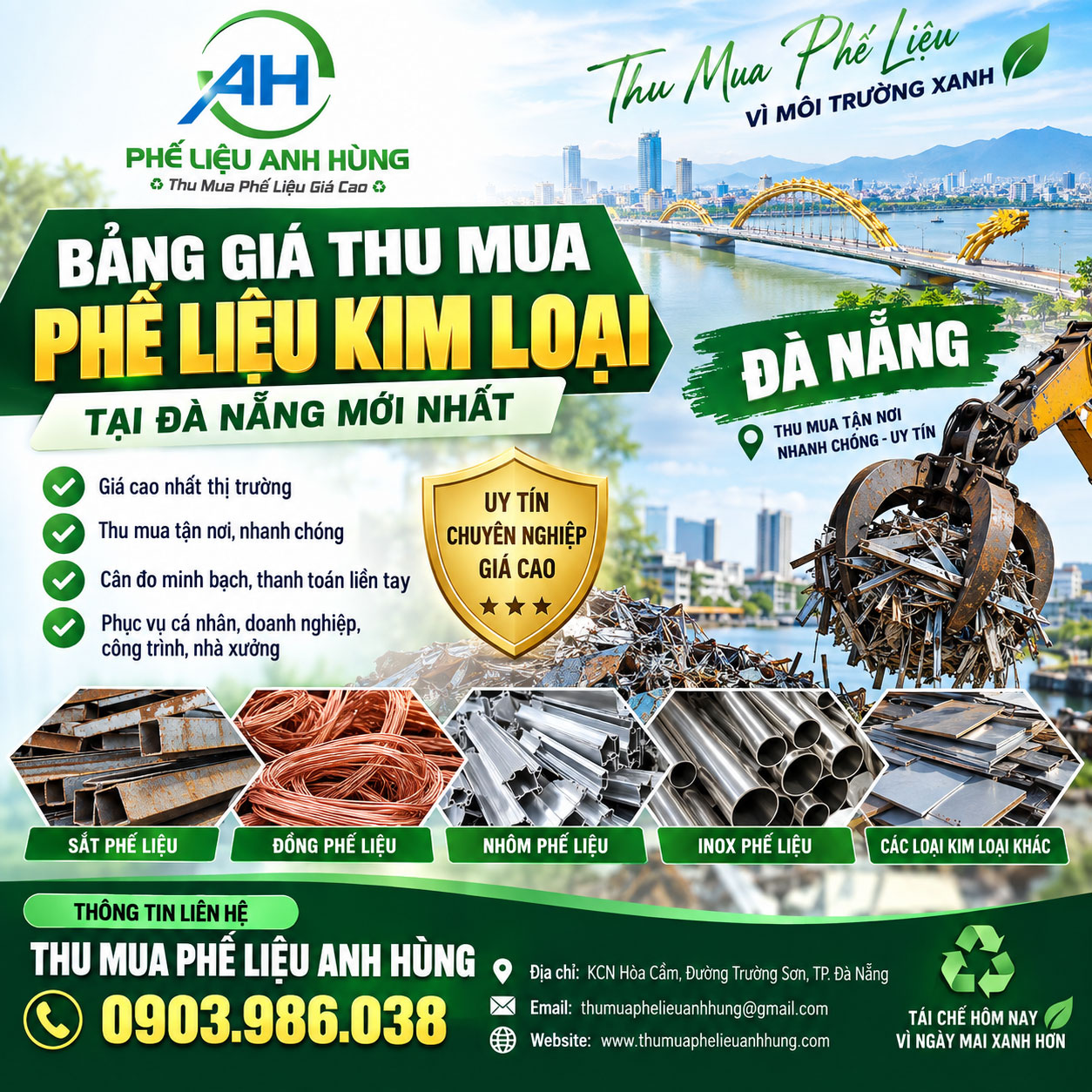 Bảng giá thu mua phế liệu kim loại tại Đà Nẵng mới nhất